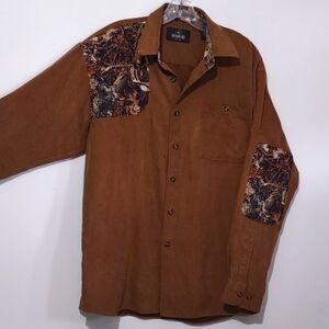 Redhead Men's Brown camo button down long sleeve T-shirts size medium